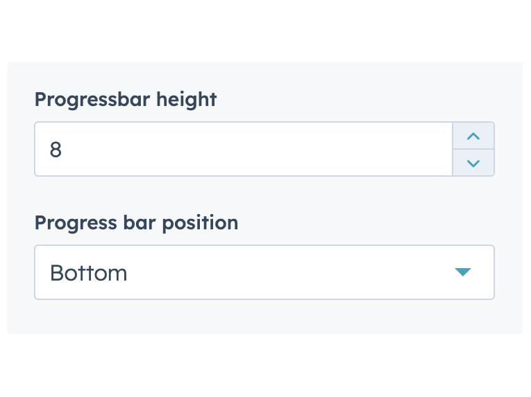 Progress bar Height and position adjustment feature