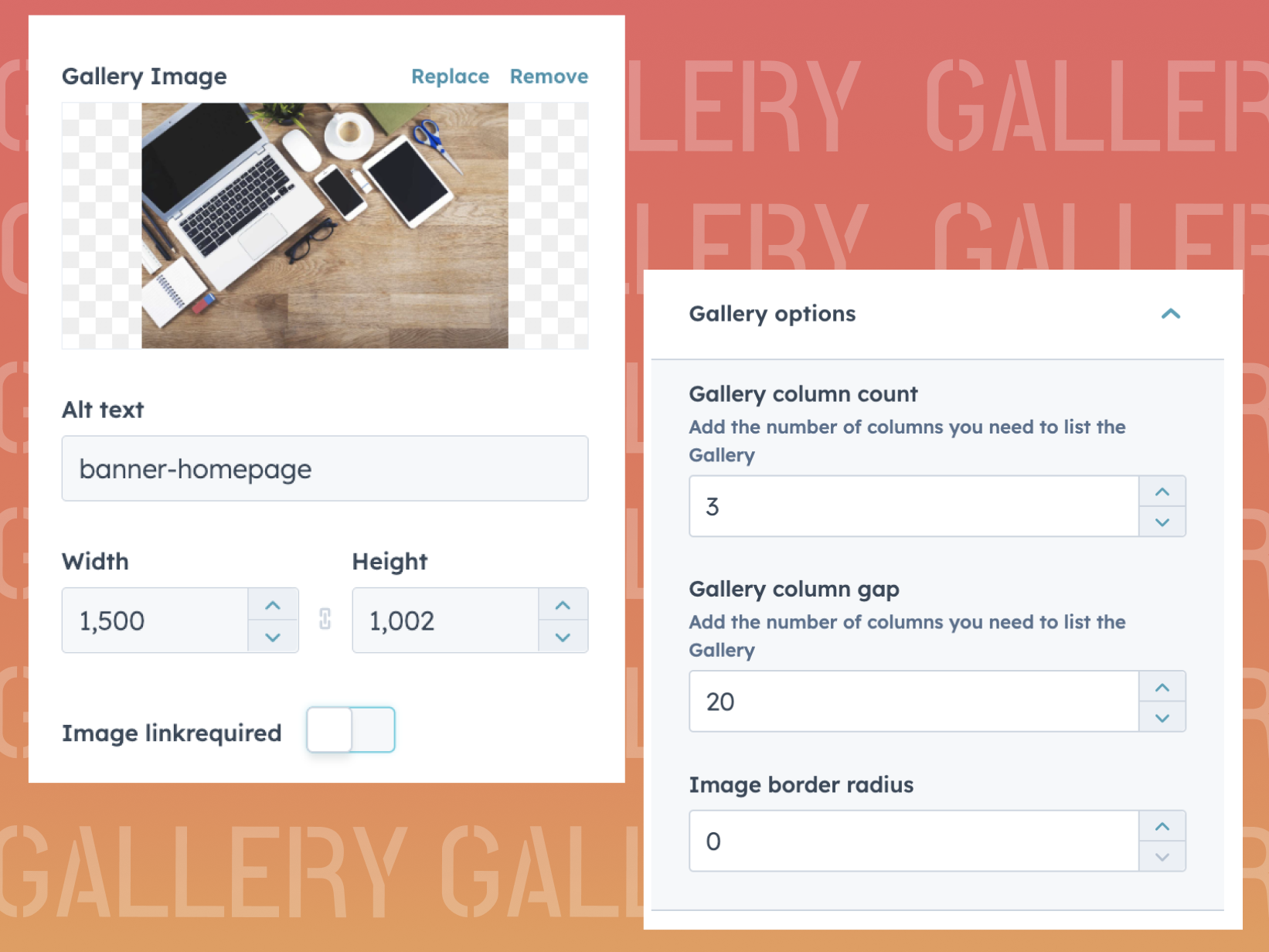 Customizable Layout: