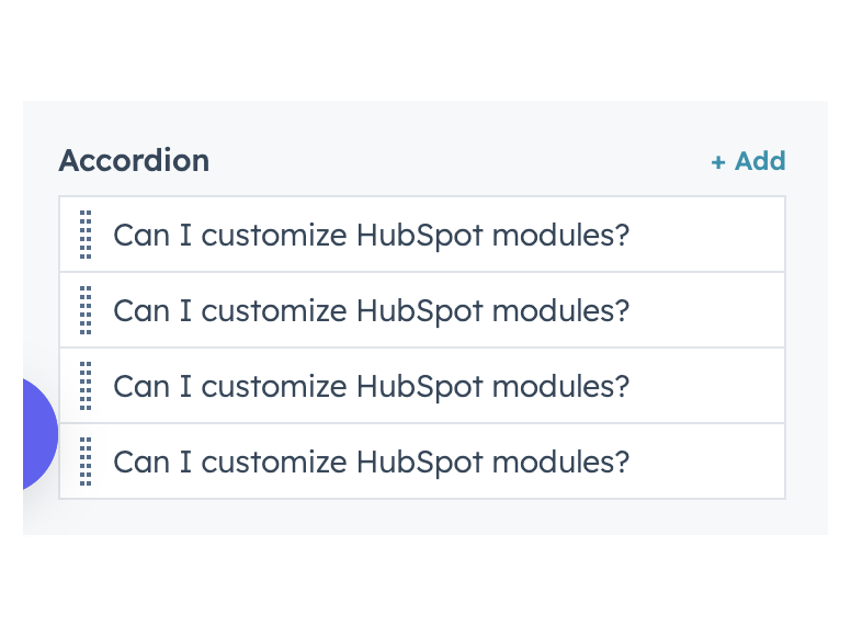 Unlimited items can be added to accordion