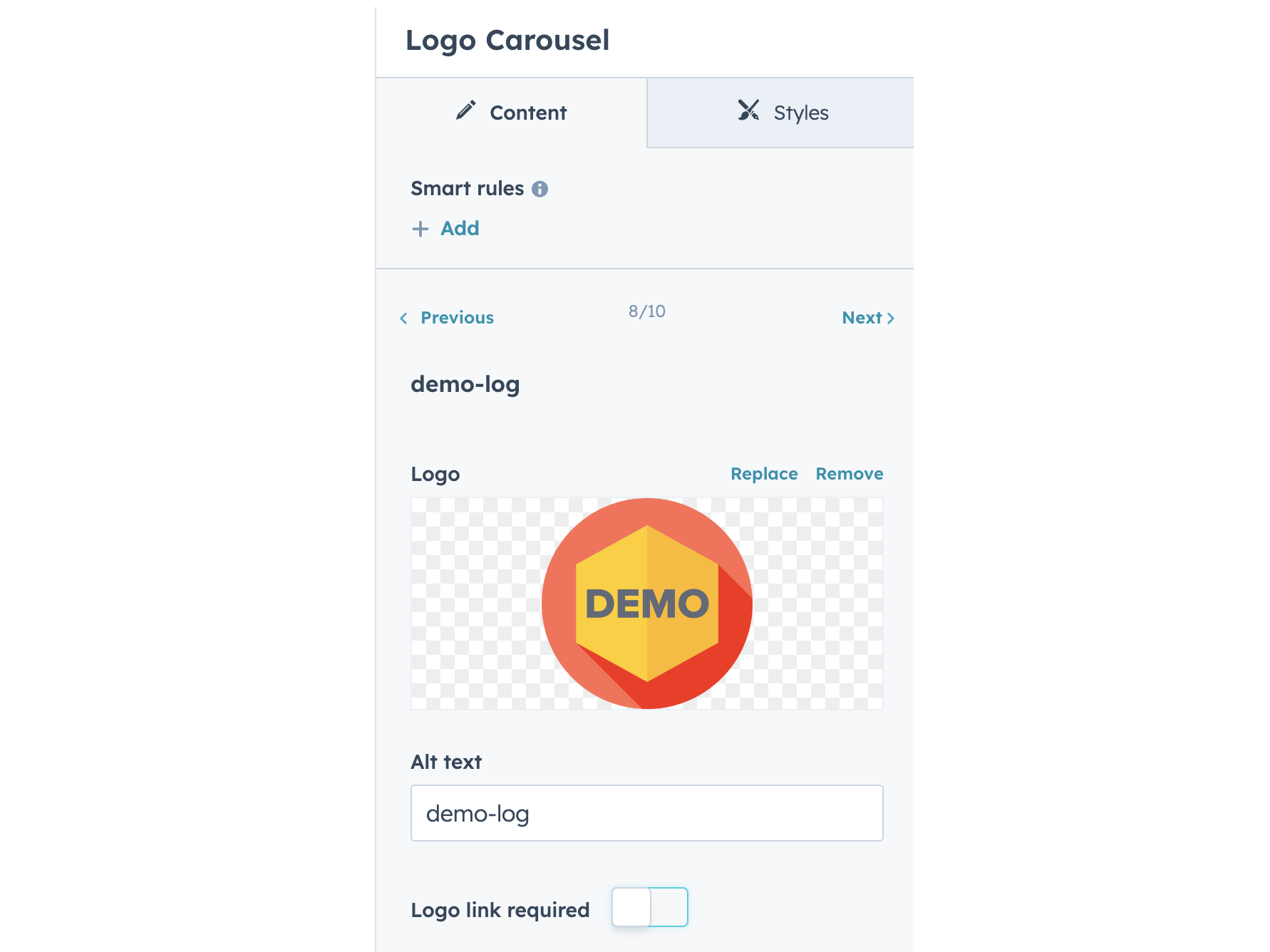 Allows for unlimited logos to be added