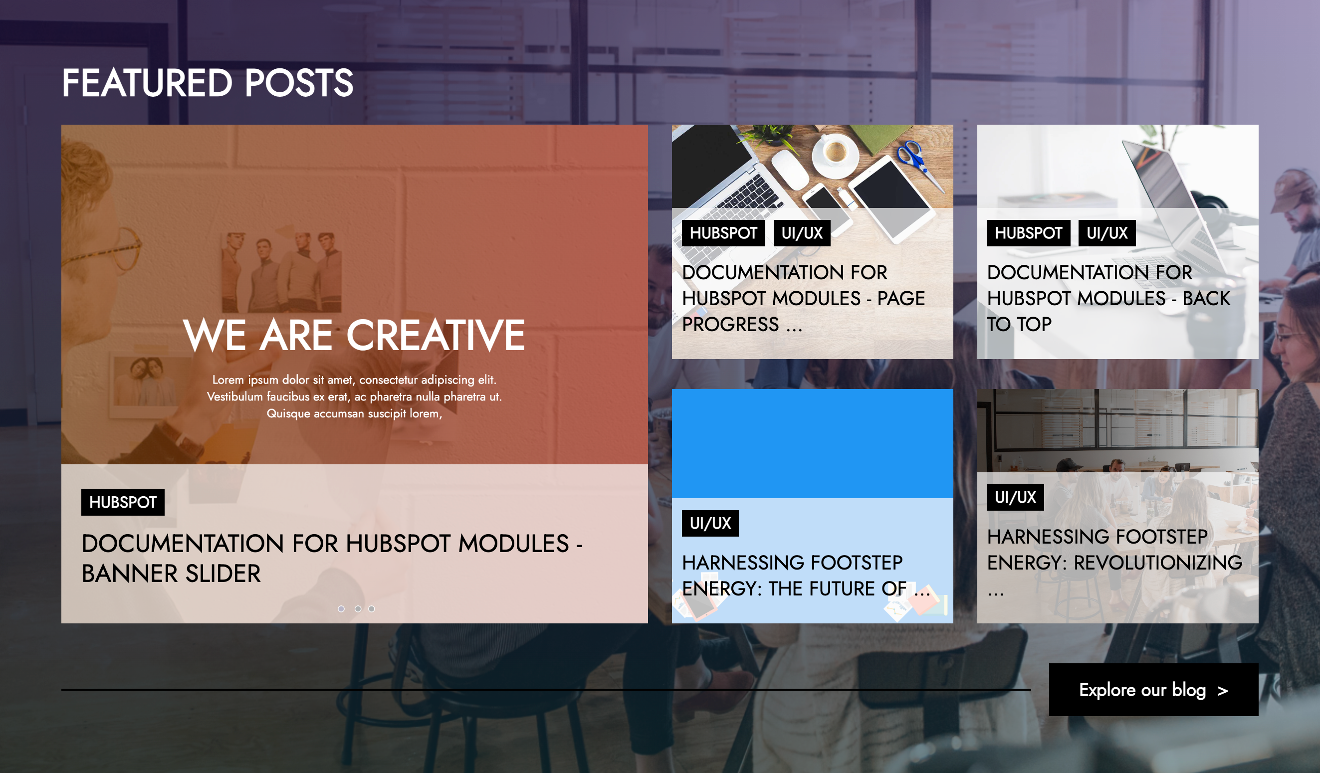 Blog posts layout One